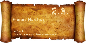 Remes Maxima névjegykártya